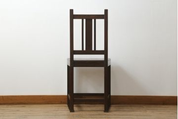 和製アンティーク　使い込まれた風合いが魅力!!素朴だけど上品なデザインのチェア(ダイニングチェア、板座チェア、椅子、イス)(R-075488)