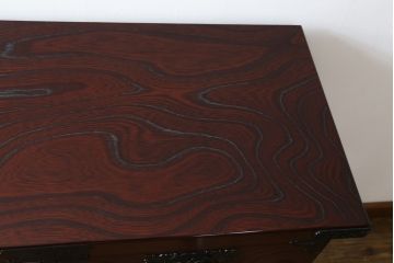 中古　美品　四国・高松　飛鳥民芸家具　深い色味と美しい木目が魅力的な車箪笥(衣装箪笥、収納箪笥、整理箪笥、和箪笥、引き出し)(R-075490)