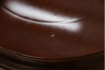 中古　美品!!　マルニ木工(MARUNI)　艶のある木肌と上品な佇まいが魅力のセンターテーブル(ローテーブル、リビングテーブル、オーバル型)(R-075491)