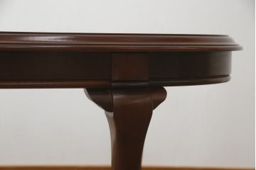 中古　美品!!　マルニ木工(MARUNI)　艶のある木肌と上品な佇まいが魅力のセンターテーブル(ローテーブル、リビングテーブル、オーバル型)(R-075491)