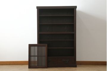中古　美品　上質な和の空間を演出する水屋箪笥(食器棚、茶箪笥、戸棚、収納棚、キャビネット)(R-075498)