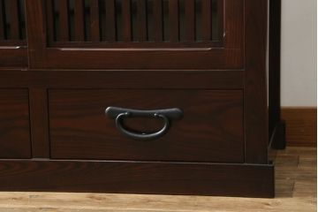 中古　美品　上質な和の空間を演出する水屋箪笥(食器棚、茶箪笥、戸棚、収納棚、キャビネット)(R-075498)