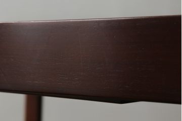 和製ビンテージ　天童木工(Tendo)　希少な廃版品　BRASILEIRA(ブラジレイラ)シリーズ　ローズウッド　シンプルなデザインで取り入れやすい天板伸長式ダイニングテーブル(エクステンションテーブル、食卓、　4人掛け、6人掛け、ヴィンテージ)(R-075499)
