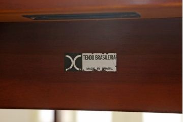 和製ビンテージ　天童木工(Tendo)　希少な廃版品　BRASILEIRA(ブラジレイラ)シリーズ　ローズウッド　シンプルなデザインで取り入れやすい天板伸長式ダイニングテーブル(エクステンションテーブル、食卓、　4人掛け、6人掛け、ヴィンテージ)(R-075499)