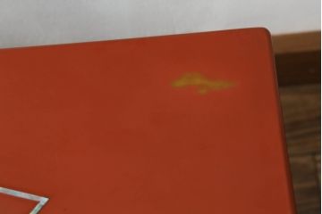 中古　美品　朱色(朱塗り)の輪島塗りが美しい文机(ローテーブル、座机、センターテーブル)(R-075515)