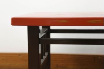 中古　美品　朱色(朱塗り)の輪島塗りが美しい文机(ローテーブル、座机、センターテーブル)(R-075515)