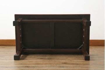 中古　美品　朱色(朱塗り)の輪島塗りが美しい文机(ローテーブル、座机、センターテーブル)(R-075515)