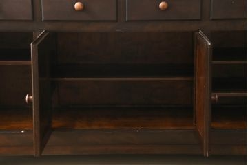 中古　美品　松本民芸家具　クラシカルな雰囲気のダイヤカット型飾り棚(キャビネット、戸棚、食器棚、カップボード、収納棚)(定価推定約135万円)(R-075516)