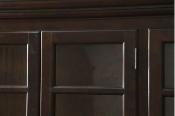 中古　美品　松本民芸家具　クラシカルな雰囲気のダイヤカット型飾り棚(キャビネット、戸棚、食器棚、カップボード、収納棚)(定価推定約135万円)(R-075516)