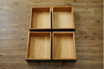 中古　美品　松本民芸家具　クラシカルなダイヤカット型飾り棚　定価推定約135万円　(R-075516)