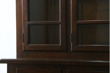 中古　美品　松本民芸家具　クラシカルなダイヤカット型飾り棚　定価推定約135万円　(R-075516)