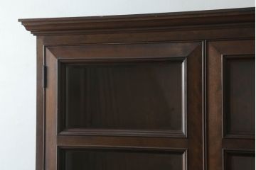 中古　美品　松本民芸家具　特注品　シックで落ち着いた佇まいが魅力的なビューローブックケース(本箱、キャビネット、ワークデスク、ライティングビューロー、ボールフットビューロー、在宅用、在宅ワーク用)(定価約110万円)(R-075517)