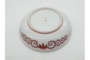 明治期　九谷　金襴手　赤絵　約12cm　3.9寸　華やかな色合いが美しい小皿5枚セット(金彩、和皿、和食器、三寸九分)(R-075523)