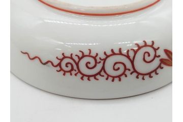 明治期　九谷　金襴手　赤絵　約12cm　3.9寸　華やかな色合いが美しい小皿5枚セット(金彩、和皿、和食器、三寸九分)(R-075523)