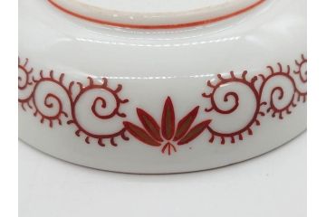 明治期　九谷　金襴手　赤絵　約12cm　3.9寸　華やかな色合いが美しい小皿5枚セット(金彩、和皿、和食器、三寸九分)(R-075523)