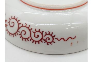 明治期　九谷　金襴手　赤絵　約12cm　3.9寸　華やかな色合いが美しい小皿5枚セット(金彩、和皿、和食器、三寸九分)(R-075523)