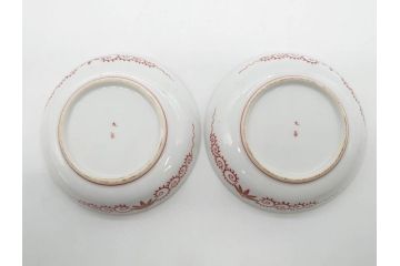 明治期　九谷　金襴手　赤絵　約12cm　3.9寸　華やかな色合いが美しい小皿5枚セット(金彩、和皿、和食器、三寸九分)(R-075523)