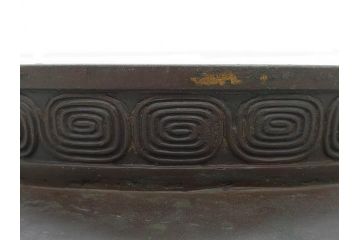 明治期　大明宣徳年製　鳳凰　紋双龍耳　古銅　重厚感ある佇まいと洗練されたデザインが素敵な火鉢(手あぶり、鉢カバー)(R-075526)