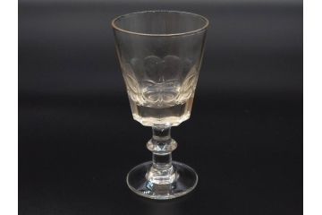 明治〜大正時代　レトロな雰囲気が魅力のリキュールグラス5客セット(古グラス、和ガラス、酒器、硝子、ショット、酒杯、高台)(R-075533)