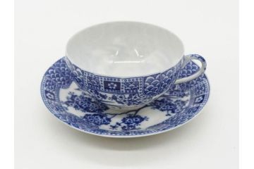 昭和レトロ　明治〜大正　透かし芸者　海外輸出品　燕　桜　エッグシェル　egg shell　カップ&ソーサー9客セット(ツバメ、サクラ、金魚、MADE IN OCCUPIED JAPAN(占領下の日本製)、オキュパイド ジャパン、卵殻手、洋食器)(R-075536)