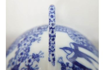 昭和レトロ　明治〜大正　透かし芸者　海外輸出品　燕　桜　エッグシェル　egg shell　カップ&ソーサー9客セット(ツバメ、サクラ、金魚、MADE IN OCCUPIED JAPAN(占領下の日本製)、オキュパイド ジャパン、卵殻手、洋食器)(R-075536)