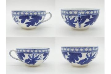 昭和レトロ　明治〜大正　透かし芸者　海外輸出品　燕　桜　エッグシェル　egg shell　カップ&ソーサー9客セット(ツバメ、サクラ、金魚、MADE IN OCCUPIED JAPAN(占領下の日本製)、オキュパイド ジャパン、卵殻手、洋食器)(R-075536)