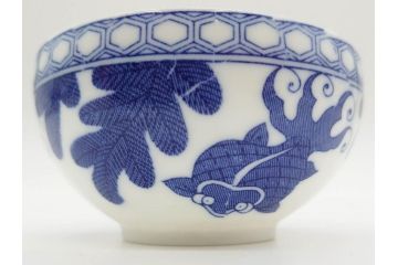 昭和レトロ　明治〜大正　透かし芸者　海外輸出品　燕　桜　エッグシェル　egg shell　カップ&ソーサー9客セット(ツバメ、サクラ、金魚、MADE IN OCCUPIED JAPAN(占領下の日本製)、オキュパイド ジャパン、卵殻手、洋食器)(R-075536)