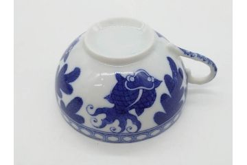 昭和レトロ　明治〜大正　透かし芸者　海外輸出品　燕　桜　エッグシェル　egg shell　カップ&ソーサー9客セット(ツバメ、サクラ、金魚、MADE IN OCCUPIED JAPAN(占領下の日本製)、オキュパイド ジャパン、卵殻手、洋食器)(R-075536)