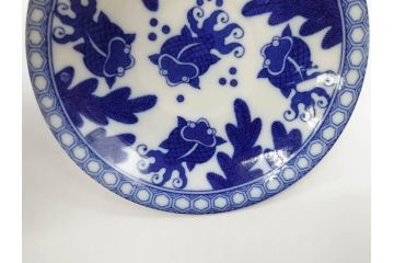 昭和レトロ　明治〜大正　透かし芸者　海外輸出品　燕　桜　エッグシェル　egg shell　カップ&ソーサー9客セット(ツバメ、サクラ、金魚、MADE IN OCCUPIED JAPAN(占領下の日本製)、オキュパイド ジャパン、卵殻手、洋食器)(R-075536)