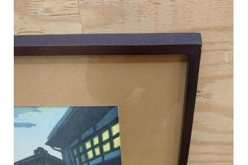 真作　関野準一郎　「御油」　「舞阪」　サイン入り　木版画2枚セット(絵画、額装)(R-075540)