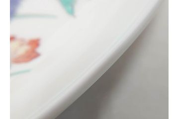 重要無形文化財　人間国宝　十四代　酒井田柿右衛門　錦　牡丹鳥文　約30cm　9.9寸　一つ一つ丁寧に描かれた色絵が美しい額皿(大皿、和皿、飾り皿、和食器、共箱付き、九寸九分)(R-075542)