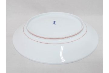 重要無形文化財　人間国宝　十四代　酒井田柿右衛門　錦　牡丹鳥文　約30cm　9.9寸　一つ一つ丁寧に描かれた色絵が美しい額皿(大皿、和皿、飾り皿、和食器、共箱付き、九寸九分)(R-075542)