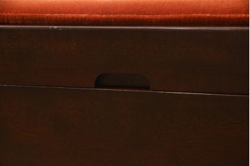 和製ビンテージ　松本民芸家具　シンプルなデザインと落ち着きのある色合いが魅力的な収納付きスツール(椅子、イス、チェア)(R-075548)