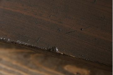 和製アンティーク　重厚!!　ぶ厚い総欅(ケヤキ)材の1枚板が魅力的な作業台(裁ち板、テレビ台、飾り台、ローテーブル、センターテーブル、リビングテーブル)(R-075559)