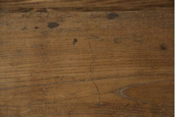 和製アンティーク　重厚!!　ぶ厚い総欅(ケヤキ)材の1枚板が魅力的な作業台(裁ち板、テレビ台、飾り台、ローテーブル、センターテーブル、リビングテーブル)(R-075560)