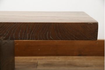 和製アンティーク　重厚!!　ぶ厚い総欅(ケヤキ)材の1枚板が魅力的な作業台(裁ち板、テレビ台、飾り台、ローテーブル、センターテーブル、リビングテーブル)(R-075560)