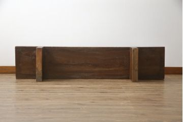 和製アンティーク　重厚!!　ぶ厚い総欅(ケヤキ)材の1枚板が魅力的な作業台(裁ち板、テレビ台、飾り台、ローテーブル、センターテーブル、リビングテーブル)(R-075560)