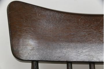 中古　美品　希少な廃番品　松本民芸家具　木の味わいと職人の技が楽しめる304F型ロッキングチェア(板座チェア、アームチェア、イス、揺り椅子)(R-075561)
