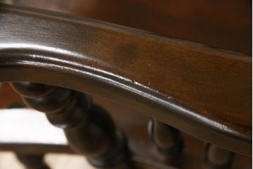 中古　美品　希少な廃番品　松本民芸家具　木の味わいと職人の技が楽しめる304F型ロッキングチェア(板座チェア、アームチェア、イス、揺り椅子)(R-075561)