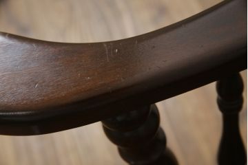 中古　美品　希少な廃番品　松本民芸家具　木の味わいと職人の技が楽しめる304F型ロッキングチェア(板座チェア、アームチェア、イス、揺り椅子)(R-075561)