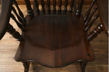 中古　美品　希少な廃番品　松本民芸家具　木の味わいと職人の技が楽しめる304F型ロッキングチェア(板座チェア、アームチェア、イス、揺り椅子)(R-075561)