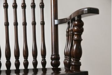 中古　美品　希少な廃番品　松本民芸家具　木の味わいと職人の技が楽しめる304F型ロッキングチェア(板座チェア、アームチェア、イス、揺り椅子)(R-075561)