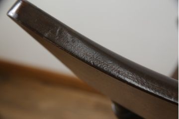 中古　美品　希少な廃番品　松本民芸家具　木の味わいと職人の技が楽しめる304F型ロッキングチェア(板座チェア、アームチェア、イス、揺り椅子)(R-075561)