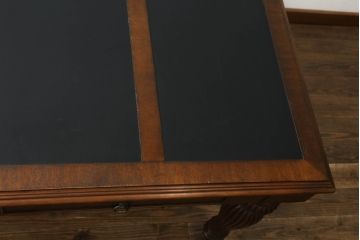 中古　美品　激レアモデル　DREXEL HERITAGE(ドレクセルヘリテイジ)　Covington Park Collection(コヴィントンパークコレクション)　マホガニー材　高級感溢れる佇まいが目を惹くレザートップデスク(テーブル、ワークデスク、平机、机、在宅用、在宅ワーク用)(R-075576)