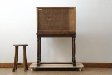 和製ビンテージ　美品　北海道民芸家具　希少!　絶版品・レア品　クラシカルな雰囲気を盛り立てるライティングビューロー(簿記机、ワークデスク、在宅用、在宅ワーク用、ヴィンテージ)(R-075580)