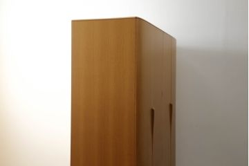 中古　高級品!!　松創(マツソウ)　木匠　稲垣練三郎作　明るい木の色味が空間を彩るワードローブ(洋服タンス、衣裳箪笥、収納棚)(定価約180万円)(R-075584)