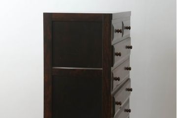 中古　美品　松本民芸家具　D型整理タンス　和洋どちらにも馴染む上品な佇まいのチェスト(整理タンス、洋服タンス、引き出し)(定価約38万円)(R-075605)