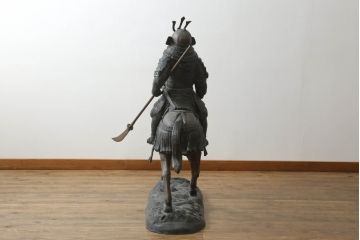 置いてあるだけで存在感がある!堂々とした雰囲気の大きな武将のブロンズ像(酒井忠次?、楠木正成?、置物、オブジェ、店舗什器、ディスプレイ)(R-075611)