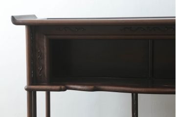 和製ビンテージ　総シタン材　落ち着いた佇まいと凝った意匠が素敵な茶棚(違い棚、飾り棚、収納棚、戸棚、ヴィンテージ)(R-075612)