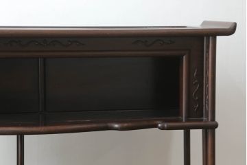 和製ビンテージ　総シタン材　落ち着いた佇まいと凝った意匠が素敵な茶棚(違い棚、飾り棚、収納棚、戸棚、ヴィンテージ)(R-075612)